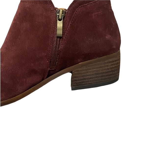 Franco‎ Sarto ‘Paivley’ Burgundy Suede Ankle Boots - Picture 8 of 12